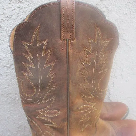 ARIAT ~ Heritage R Toe Western Boot ~Brown Distressed Leather ~ 9 C ~ Embroidery - Picture 12 of 13